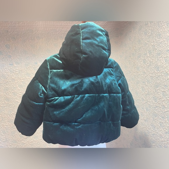GYMBOREE BABY Teal Holiday Puffer Jacket w/ Hoodie Size 2T - Picture 3 of 6